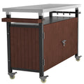 Outdoor Grill Cart With Stainless Steel Tabletop(no include stool)