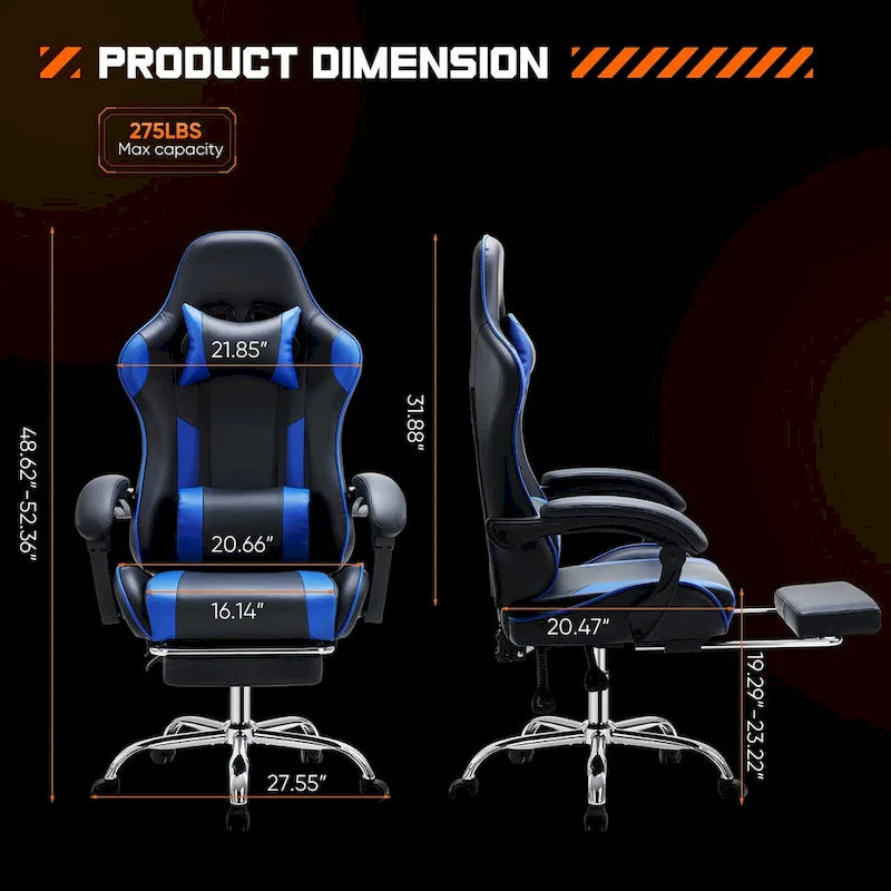 PU Leather Swivel Game Desk Chair