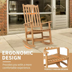 Vrakae 2 PCS Patio All Weather Resistant High Back Rocking Chair
