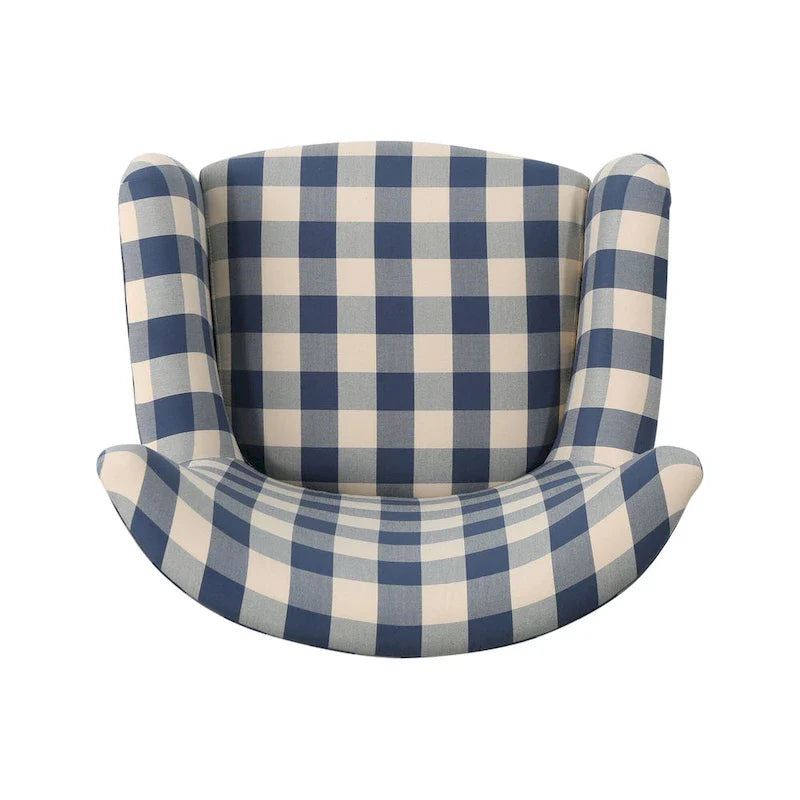 Fauteuil rembourré à dossier haut avec pieds en bois Modern Retro 30.25 pour le salon