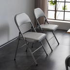 Elegant Foldable Iron & PVC Chairs for Convention & Exhibition White