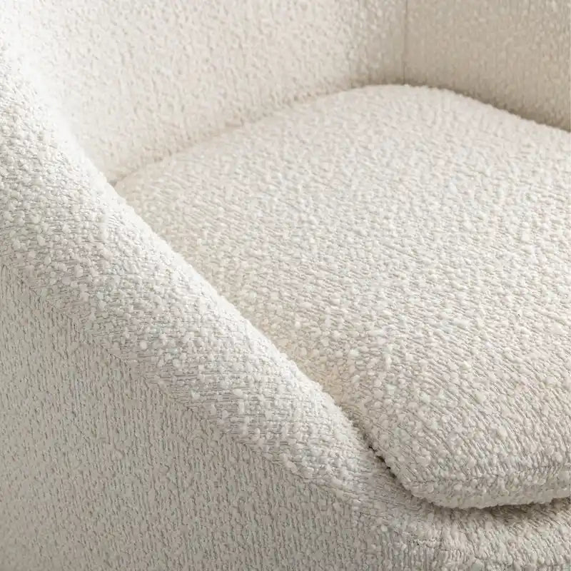 Swivel Barrel Chair - 360掳 Rotation - Boucle Fabric