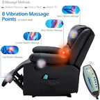 AECOJOY 2-Seater Recliner Loveseat with Heat and Massage Function