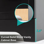 Wavy Line 30/36/48 Bathroom Vanity Set with Sink & Faucet