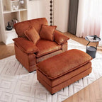 56.9 W Oversized Chair with Ottoman, Reading Chair for Bedroom, Lazy Sofa Bed, Modern Over Sized Single Recliner Couch
