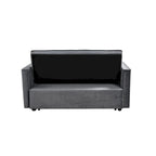 Modern Velvet Futon Loveseat with Reclining Backrest & Pockets, Seats 2 鈥?Dark Gray / Light Gray / Blue / Black