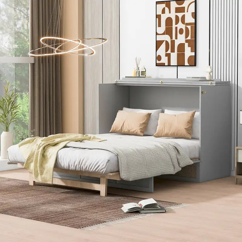 Nestfair Full Size Murphy Bed with Large Drawers