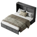 Mixoy Murphy Bed with Foldable Mattress,Modern Cube Cabinet Bed with Storage Drawer & USB Charging Station