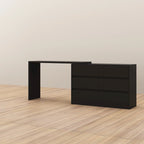 32.7H Rotating Dresser and Desk 6 Drawer Dresser Makeup Vanity White/Black