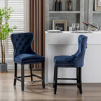 Carter 24 Wingback Tufted Nailhead Counter Stool (Set of 2)
