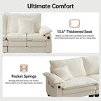 Modular Sectional Sofa, Comfy Cloud Couch Sectional Sofa with Ottoman, Deep Seat Sofa Sleeper for Living Room