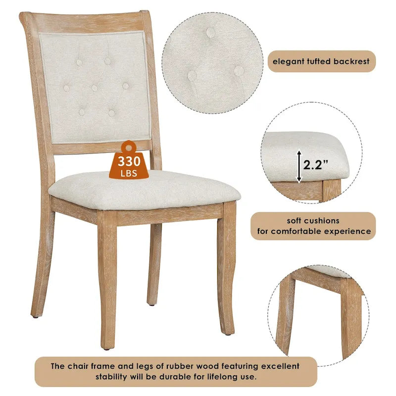 Lak Retro 5-Piece Dining Sets with Upholstered Chairs by GDFStudio