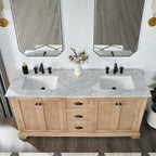 Hervas Bath Vanity with Natural Marble Top without Mirror