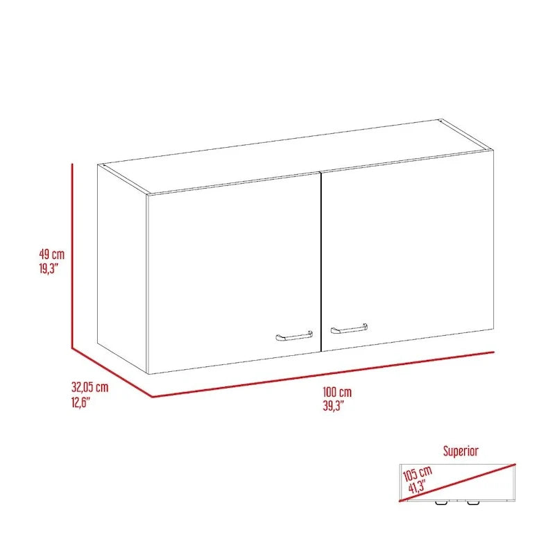 TUHOME Napoles Double Door Wall-Mounted Storage Cabinet - N/A