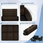 Costway 4 PCS Patio Furniture Set with Washable Cushions and Tempered - See Details