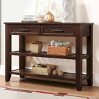 42 Console Sofa Table with Drawers and Tiers Shelves