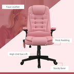 HOMCOM High Back Vibration Massage Office Chair with 6 Vibration Points, Heated Reclining PU Leather Computer Chair