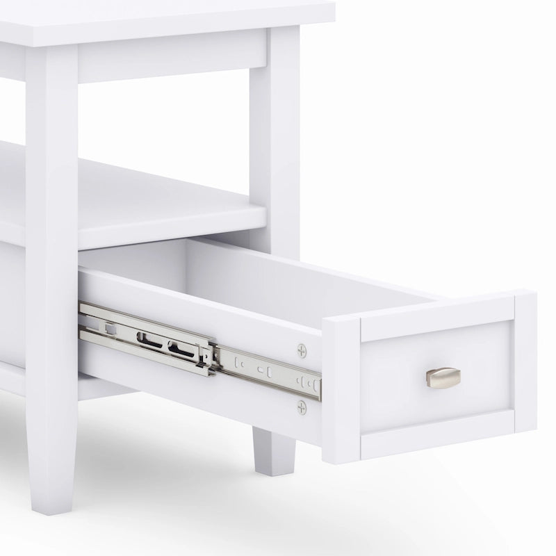 WYNDENHALL Norfolk SOLID WOOD 14 inch Wide Rectangle Transitional Narrow Side Table - 14 Inches wide