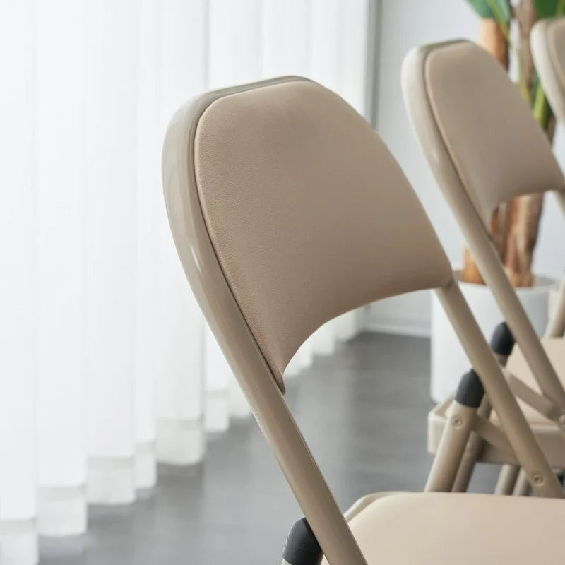 Elegant Foldable Iron & PVC Chairs for Convention & Exhibition White