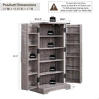 47 Farmhouse Kitchen Pantry, Storage Cabinet with Barn Doors - N/A