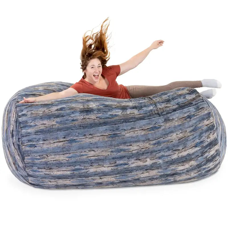 Grand Lounger 7 Foot Bean Bag Sofa For Adults - Luxe Faux Fur
