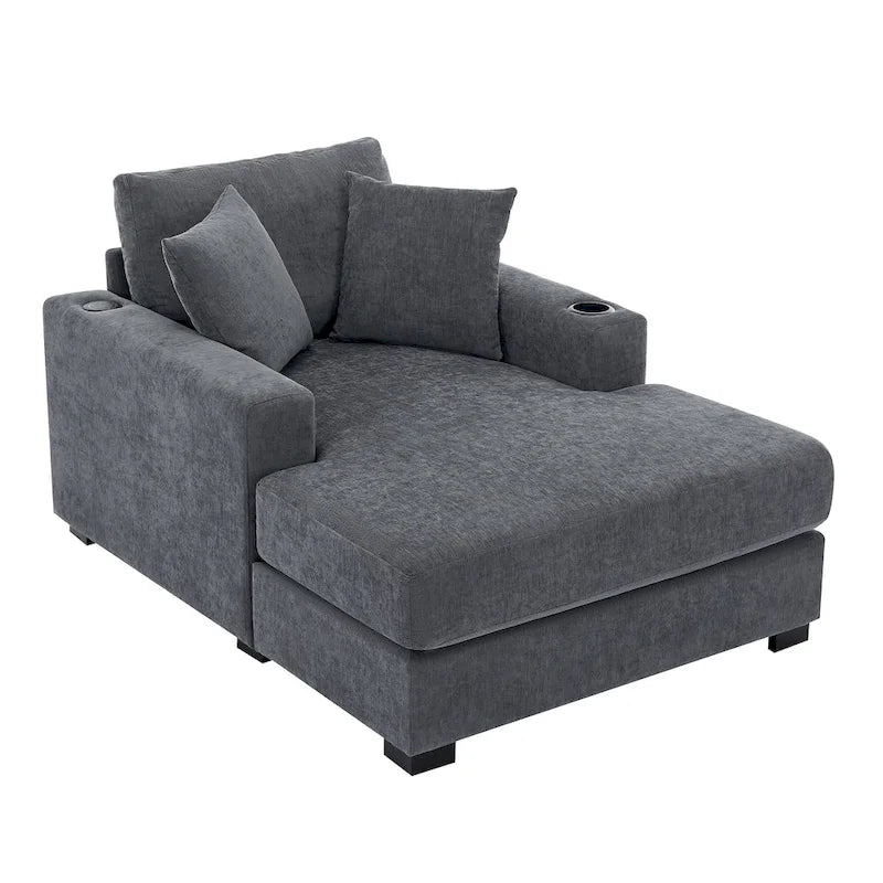Three sizes Oversized Chaise Lounger with Pillows