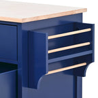 53 in. W Kitchen Island with Countertop and Drawers - N/A