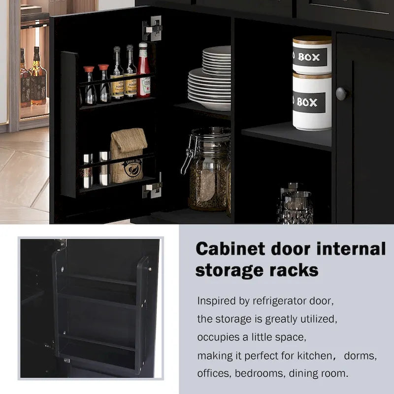 Portable Rolling Kitchen Island Cart with Storage