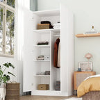 5-Tier Amoires Wardrobe Cabinet With 2 Doors