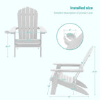 Bonosuki Lot de 2 chaises pliantes Adirondack pour patio et brasero