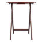 Set of 4 Rich Antique Walnut Folding Single Snack Tables 25.75