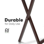 PJ Wood Folding TV Tray Tables with Compact Storage Rack, Espresso, 5 Piece Set - 36.38