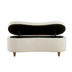 INK+IVY Bailey Taupe Boucle Flip Top Storage Bench