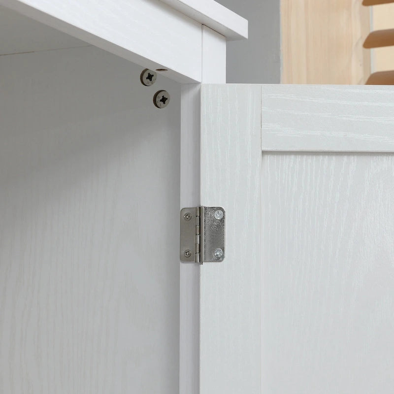 HOMCOM 72 Freestanding 4-Door Kitchen Pantry, Storage Cabinet Organizer with 4-Tiers, and Adjustable Shelves, White