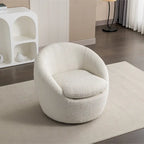 Swivel Barrel Chair - 360掳 Rotation - Boucle Fabric