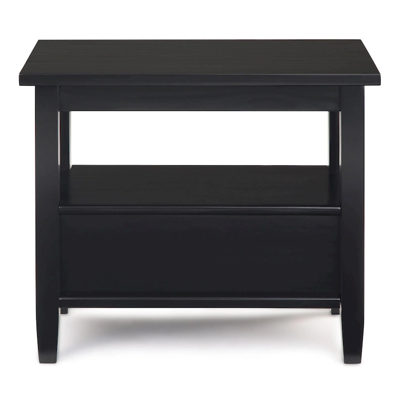 WYNDENHALL Norfolk SOLID WOOD 14 inch Wide Rectangle Transitional Narrow Side Table - 14 Inches wide