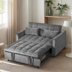 Modern Velvet Futon Loveseat with Reclining Backrest & Pockets, Seats 2 鈥?Dark Gray / Light Gray / Blue / Black