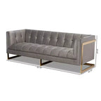 Ambra Velvet Sofa - Baxton Studio