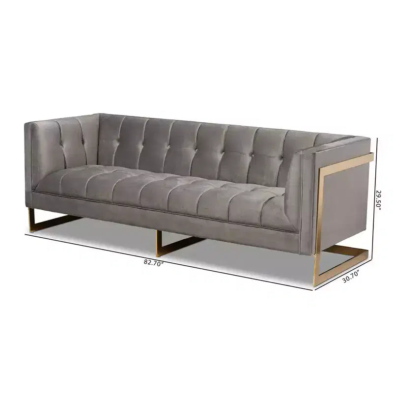Ambra Velvet Sofa - Baxton Studio
