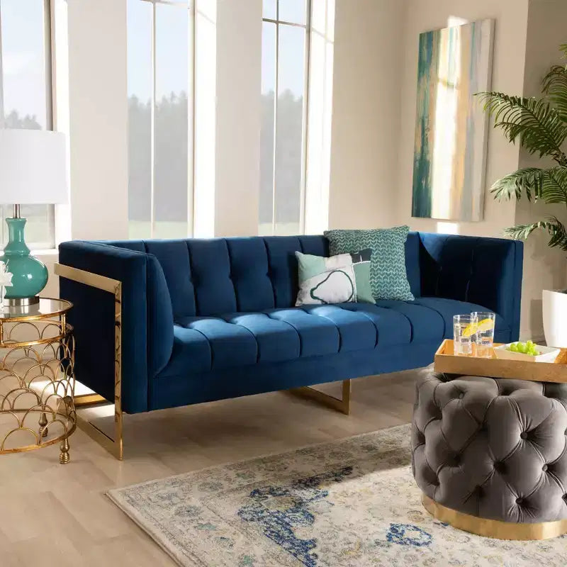Ambra Velvet Sofa - Baxton Studio