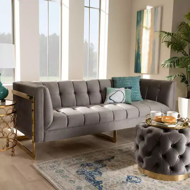 Ambra Velvet Sofa - Baxton Studio