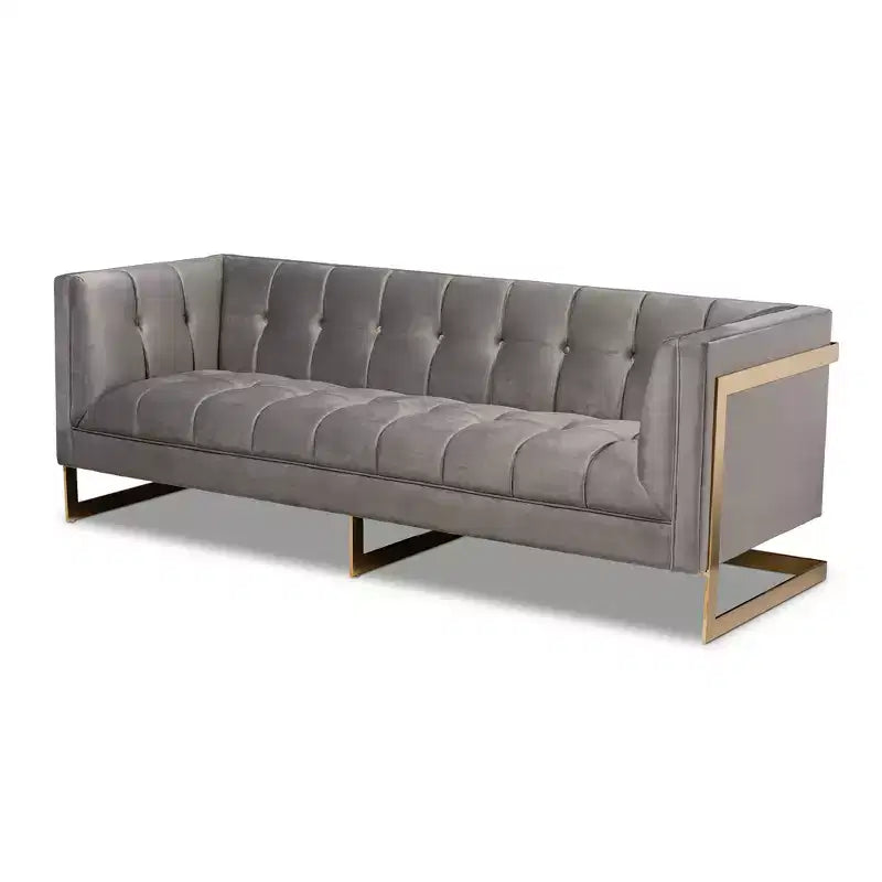 Ambra Velvet Sofa - Baxton Studio