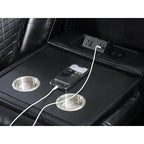 Power Reclining Sofa with Wireless Charger,Reading Light for Living Room,Faux Leather LED Light,AC/USB Port,Cup Holder,Black