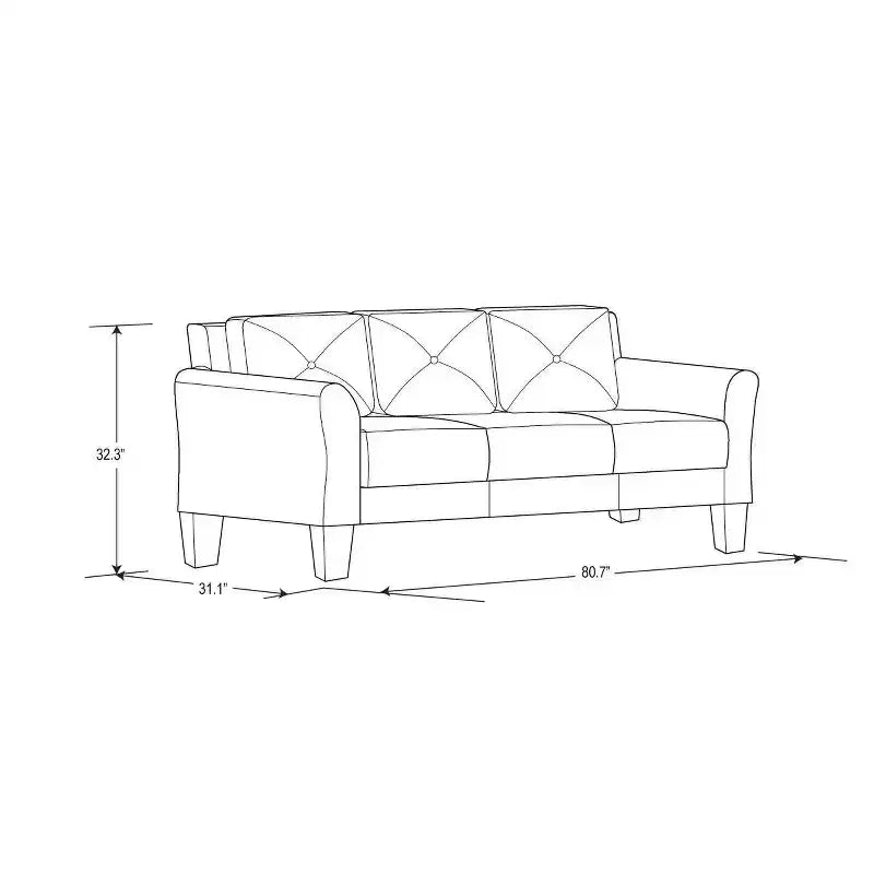 Canapé Harper en microfibre capitonnée - Lifestyle Solutions