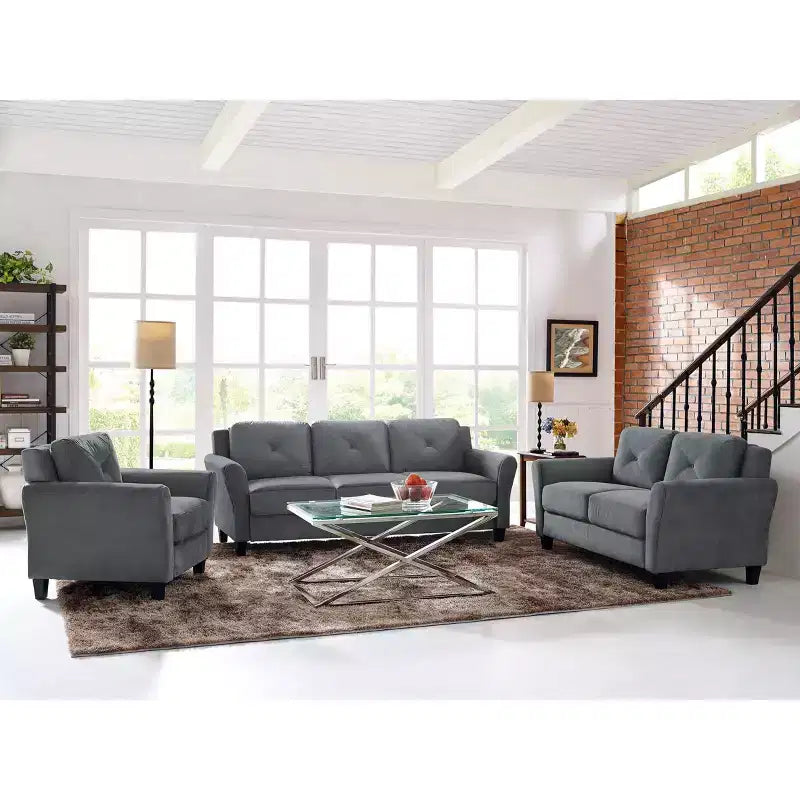 Canapé Harper en microfibre capitonnée - Lifestyle Solutions