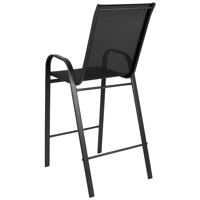 4 Pack Outdoor Barstools with Flex Comfort Material - Patio Stool