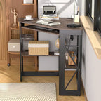 Corner Desk Small Desk with Outlets Corner Table for Small Space, Computer Desk with USB Ports Triangle Desk with Storage
