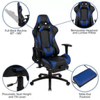 Flash Furniture X30 Gaming Chair Racing Office Ergonomic Computer Chair with Fully Reclining Back and Slide-Out Footrest in Red LeatherSoft