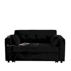 Canapé-lit gigogne 54 po, canapé-lit inclinable 2 places avec rangement, oreiller lombaire, prise USB