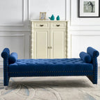 Stefania 71-inch Rolled Arm Oversized Velvet Tufted Upholstered Bench